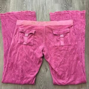 Y2k low rise flare juicy couture pink tracksuit pants